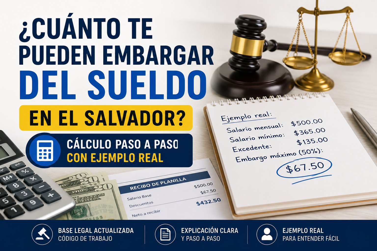 ¿Cómo se calcula un embargo salarial en El Salvador?